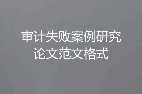审计失败案例研究论文范文格式