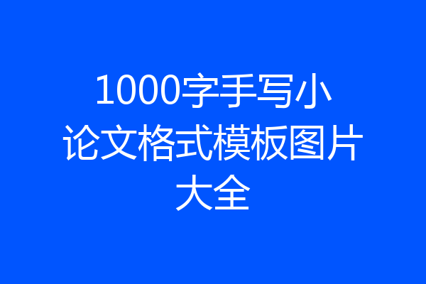 1000字手写小论文格式模板图片大全