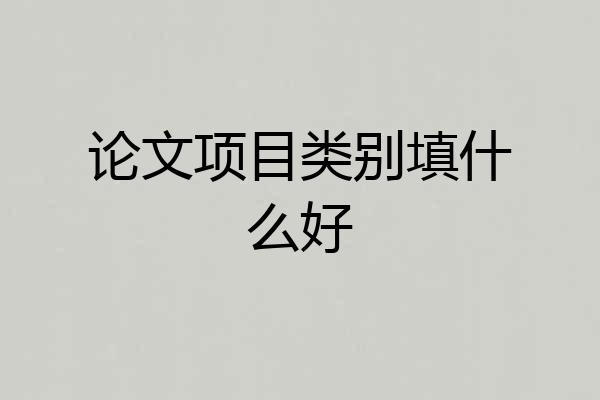 论文项目类别填什么好