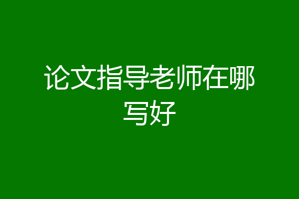 论文指导老师在哪写好