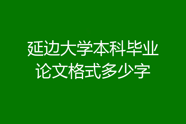延边大学本科毕业论文格式多少字