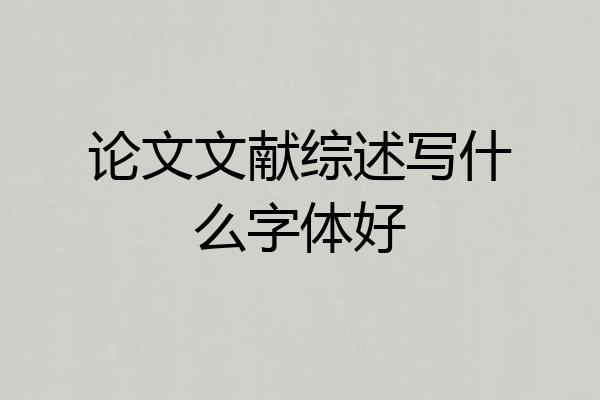 论文文献综述写什么字体好