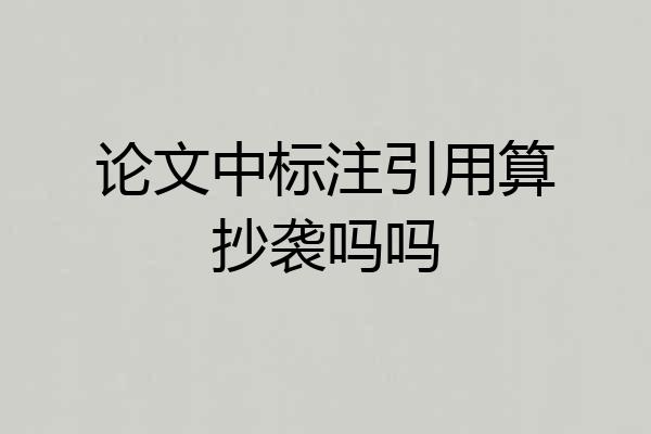 论文中标注引用算抄袭吗吗