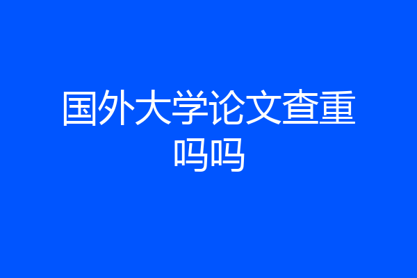 国外大学论文查重吗吗