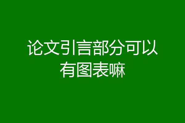 论文引言部分可以有图表嘛