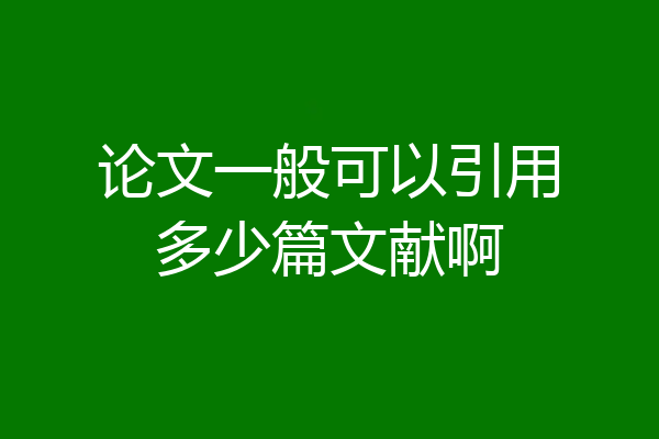 论文一般可以引用多少篇文献啊