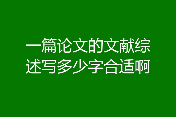 一篇论文的文献综述写多少字合适啊