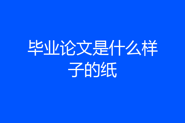 毕业论文是什么样子的纸