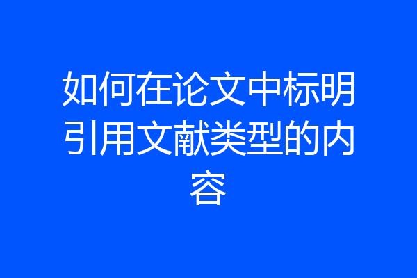 如何在论文中标明引用文献类型的内容