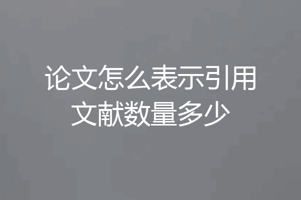 论文怎么表示引用文献数量多少