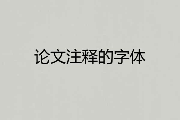 论文注释的字体