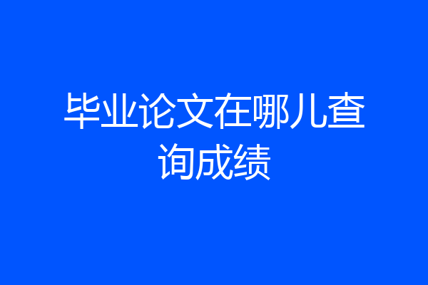 毕业论文在哪儿查询成绩