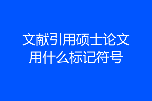 文献引用硕士论文用什么标记符号