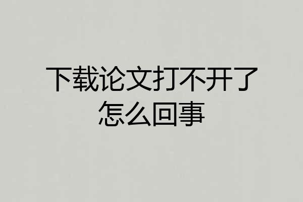 下载论文打不开了怎么回事