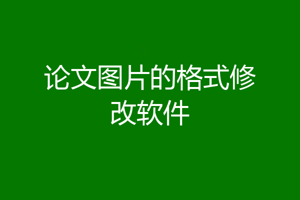 论文图片的格式修改软件