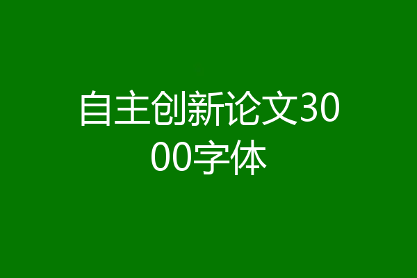 自主创新论文3000字体