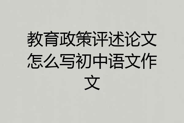 教育政策评述论文怎么写初中语文作文