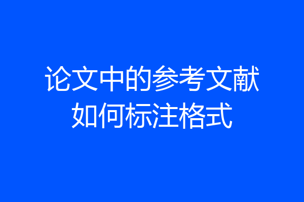 论文中的参考文献如何标注格式