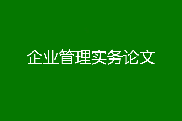 企业管理实务论文