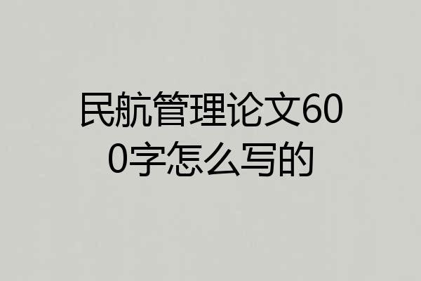 民航管理论文600字怎么写的