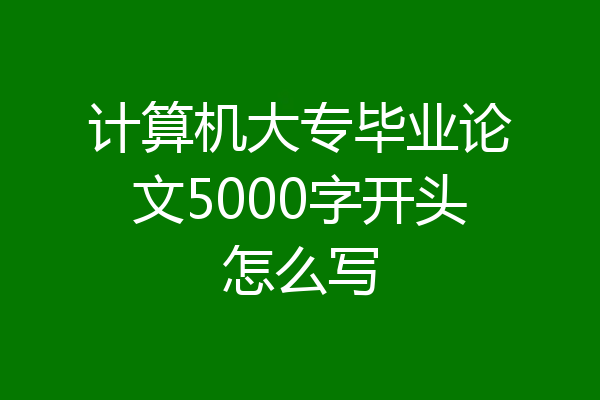 计算机大专毕业论文5000字开头怎么写