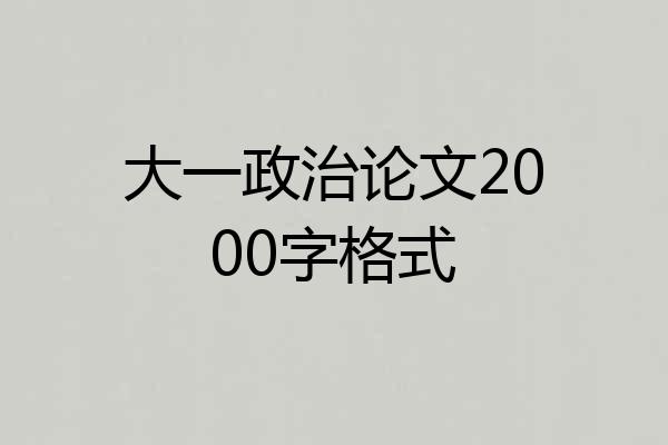 大一政治论文2000字格式