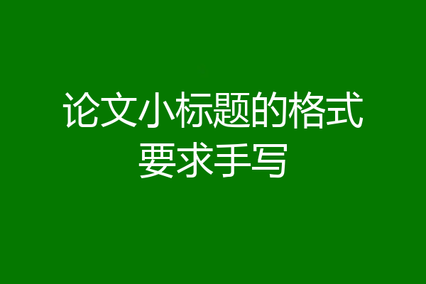 论文小标题的格式要求手写
