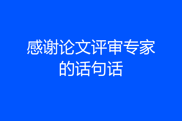 感谢论文评审专家的话句话