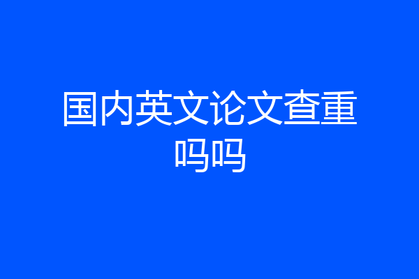 国内英文论文查重吗吗