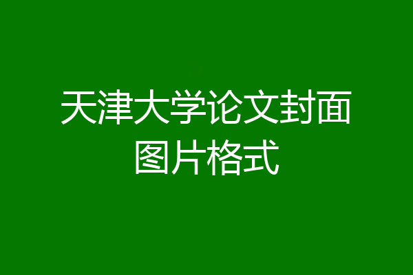 天津大学论文封面图片格式