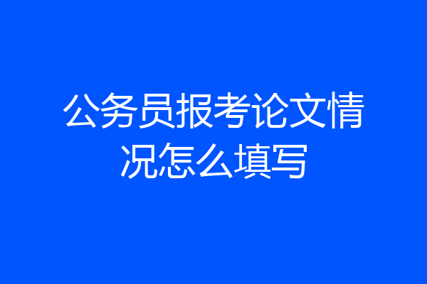 公务员报考论文情况怎么填写