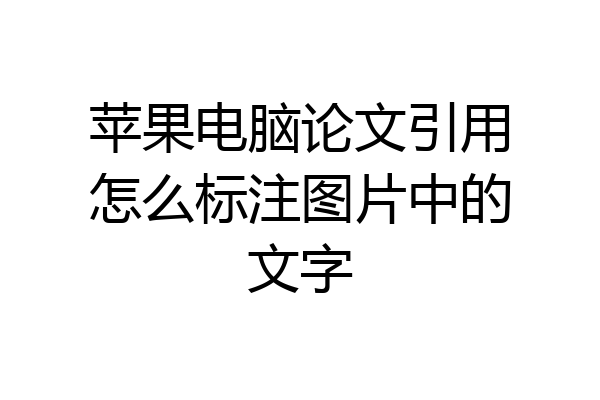 苹果电脑论文引用怎么标注图片中的文字
