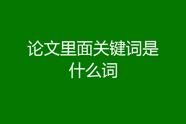 论文里面关键词是什么词