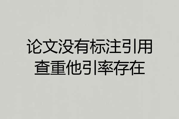 论文没有标注引用查重他引率存在
