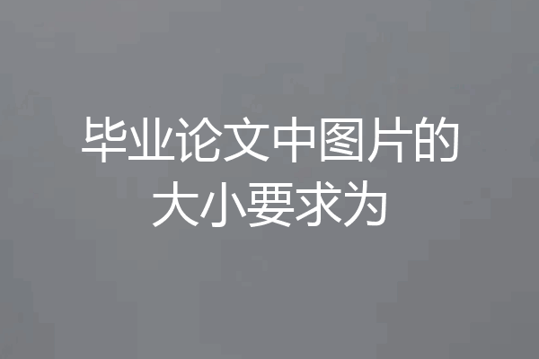 毕业论文中图片的大小要求为