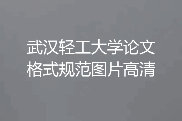 武汉轻工大学论文格式规范图片高清