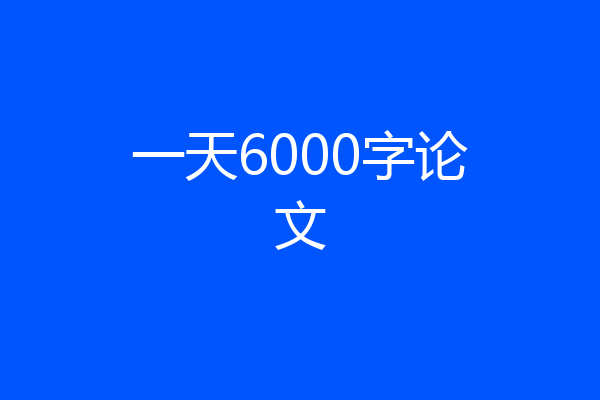 一天6000字论文