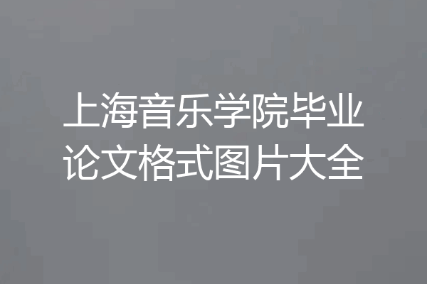 上海音乐学院毕业论文格式图片大全