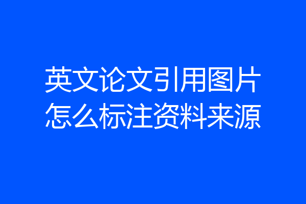 英文论文引用图片怎么标注资料来源