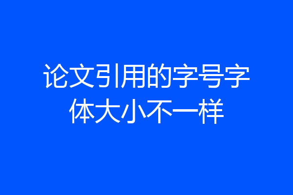 论文引用的字号字体大小不一样