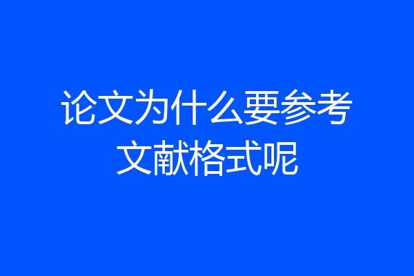 论文为什么要参考文献格式呢