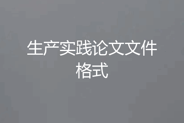 生产实践论文文件格式