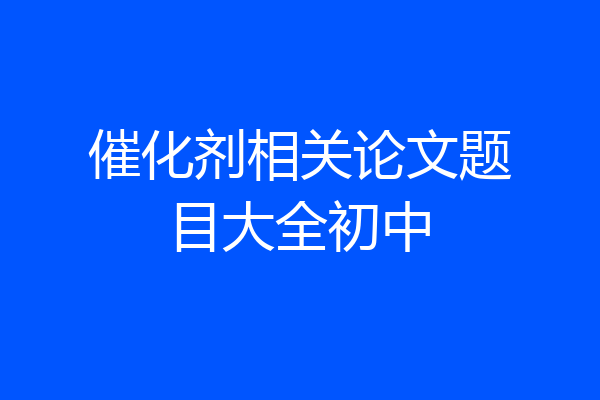 催化剂相关论文题目大全初中