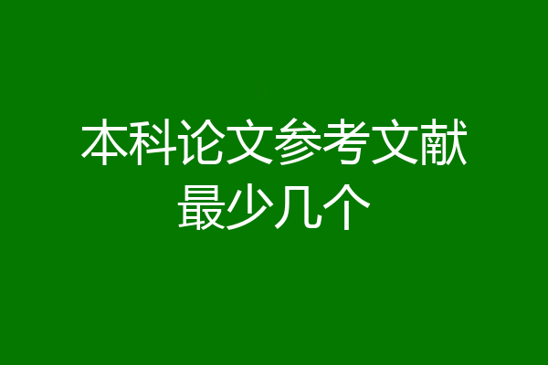 本科论文参考文献最少几个