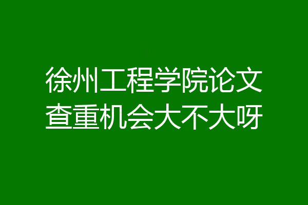 徐州工程学院论文查重机会大不大呀