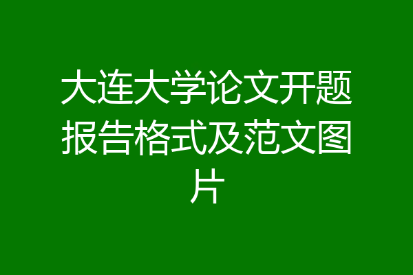 大连大学论文开题报告格式及范文图片