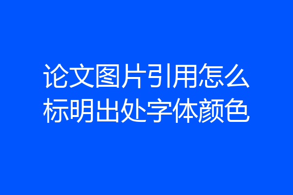 论文图片引用怎么标明出处字体颜色