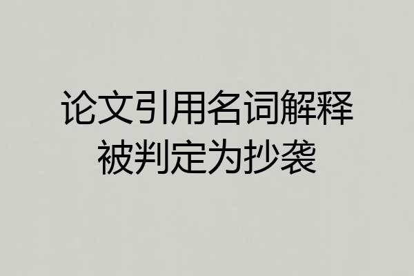 论文引用名词解释被判定为抄袭