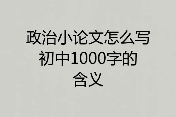政治小论文怎么写初中1000字的含义