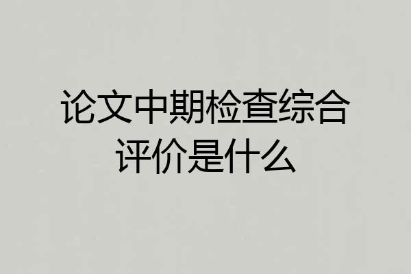 论文中期检查综合评价是什么